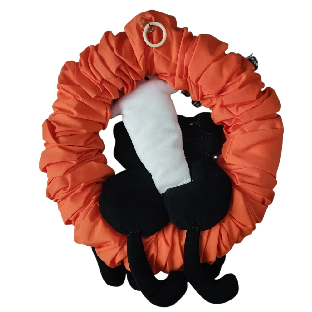Vintage Handmade Scaredy Cats Welcome Halloween Wreath